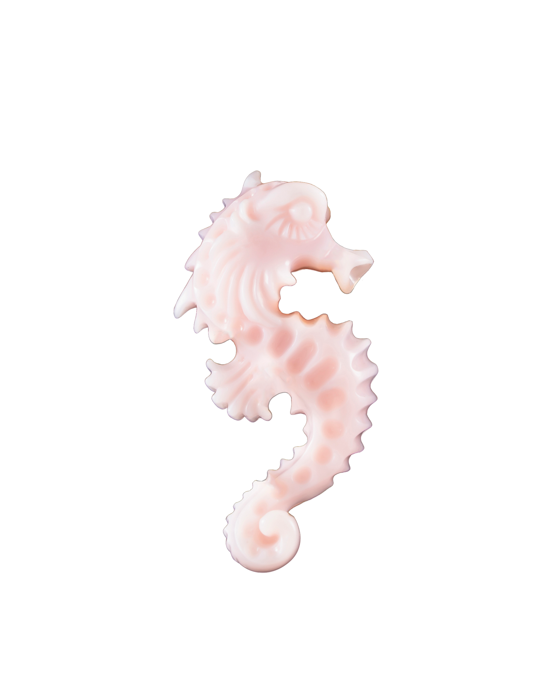 Dettaglio del cavalluccio scolpito in Opale Rosa